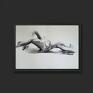 Galeria Alina Louka szkic kobiety - 100x70 do sypialni czarno biała grafika