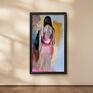 kobieta przedstawiam obraz mojego autorstwa "pinkish". akryl na papierze duże obrazy kobiet