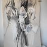 Przedstawiam Rysunek "Kobiecość" - węgiel i biały paste na papierze w tonacji jasnego beżu/ciepłej bieli. Format: 100x70cm. Obraz do sypialni