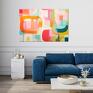 kolorowa abstrakcja - poziomy obraz do salonu geometryczny plakat