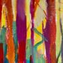 kolorowy "kiedy przemówi barwami" na płótnie 50x40cm - obraz las