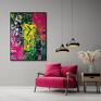 Dżungla - kolorowa abstrakcja - obraz kolory do salonu