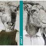 Nowoczesny obraz na płótnie z Kozami - Kozłowskich 2 3 120x80cm kozy w ubraniach rodzina kóz