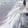 Obraz - Biały koń - wydruk na płótnie - konik