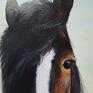 "Białonosy" - Obraz olejny na płótnie, 40x50 cm - koński olej