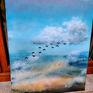 Na sprzedaż mam przyjemność zaprezentować mój wspaniały obraz zatytułowany "Kierunek - południe". Chmury krajobraz