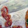 białe kukurydza studium obraz olejny na płótnie. 40x50 cm. Martwa natura z pasiastym e goszczycka płótno kompozycja