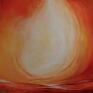 Paulina Lebida akryl pejzaż pomarańczowy - obraz akrylowy formatu 60/60 kwadrat