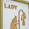 Drewniany, plakat biedronka "lady" - kwadratowy obraz