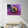"Ostatni Lot Trzmiela" - Obraz olejny, 50x40 cm - pszczoła kwiat plakat olej na płótnie