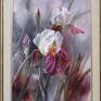 obraz olejny - kwiaty sztuka irysy ręcznie malowany