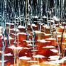 czerwone lasy obraz akrylowy ręcznie malowany na płotnie, sobibór