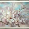 Magnolia Impresja, ręcznie malowany obraz olejny - kwiaty sztuka wiosna