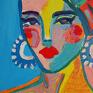 obraz portret kobiety w turbanie - obrazy olejne malarstwo ekspresjonizmu