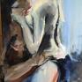 Lights Out - 150x60 - malarstwo erotyczne duży obraz kochankowie