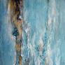 malowany blue lagoon 5, obraz abstrakcyjny do wnętrza ręcznie