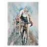 kolarze, rower, obraz ręcznie malowany akwarela