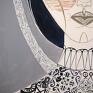Gabriela Krawczyk akryl obraz ręcznie malowany na płótnie - twarz