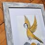 awangardowe obraz alkonost, akwarela, ptak, ręcznie malowany