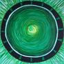 medytacyjny - Zielona - akrylowy - akryl na płótnie obraz mandala