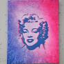 marylin niebieskie marilyn monroe, efekt holo nowoczesny pop art obraz