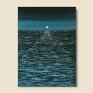 Srebrzysta toń - morze nocną obraz akrylowy malarstwo współczesne