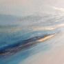 morze niebieskie ze złotem obraz akrylowy formatu 50/40