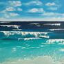 niebieskie na “morze” - abstrakcyjny obraz ręcznie malowany na płótnie nowoczesny
