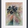 abstrakcja kwiaty roślinna ekspresja, akwarela 24x32 cm
