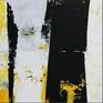 malarstwo współczesne duże obraz olejny - czarny i żółty IV obrazy nowoczesne