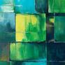 zielone abstrakcja akrylowy formatu 100/70 cm obraz