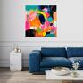 Annsayuri ART Kolorowy - wydruk na płótnie 60x60 cm - abstrakcja do salonu - nowoczesny