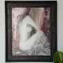 ART Krystyna Siwek abstrakcja ręcznie malowany na płótnie w ramie 58x69 cm obraz do salonu