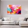 Fioletowy obraz abstrakcyjny - kolorowa - duży do salonu 105x70 cm wydruk na płótnie