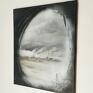 ART Krystyna Siwek grafika czarno biała ręcznie malowany do salonu abstrakcja nowoczesny obraz