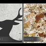 obraz na płótnie - jeleń beżowy brązowy - w kwadracie - 80x80 cm (49406) kropki