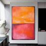 Pomarańcz z różem - obraz akrylowy 100/70 cm - akryl abstracja płótno