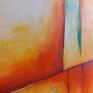 abstracja w pomarańczach obraz akrylowy - kwadrat abstrakcja