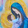 niebieskie obraz maryja matka z dzieciątkiem miłość kolorowy