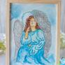 turkusowe obraz - akwarela - gwiżdżący na oryginał anioł