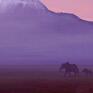fioletowe obraz - 3 - płótno natura - pejzaż afryka