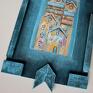 niebieskie anioł klucznik V, obraz ręcznie na malowany drewnie