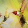 Obraz - Koliber, kwiaty - wydruk na płótnie plotno natura