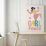 Hogstudio grafika plakat obraz power girl 50x70 cm B2 plakaty