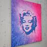 marilyn monroe - pop art, efekt holo nowoczesny obraz różowe obrazy marylin