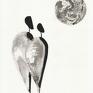 ART Krystyna Siwek Zestaw 4 30x40 cm wykonanych ręcznie - abstrakcja grafika czarno biała