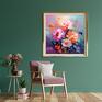 Fioletowy - nowoczesny kwiaty - wydruk artystyczny 50x50 cm - obraz do salonu