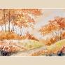 AleksandraB pejzaż jesienny, akwarela, ręcznie obraz