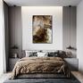 Obraz - "Srebro i brąz III" - malarstwo współczesne abstrakcyjny do sypialni