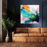 Granatowa - wydruk na płótnie 50x50 cm - abstrakcyjny - kolorowy obraz do salonu